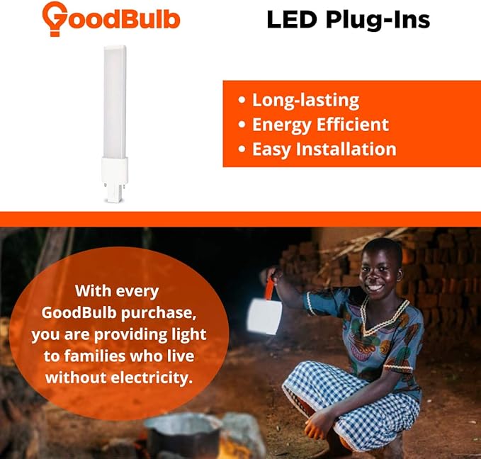 GoodBulb 6 Watt Horizontal LED Plug-in Light Bulbs | Hybrid 2 Pin GX23 Base 5000K Daylight | High Output 600 Lumens | Car Dealership Lighting | 10 Pack
