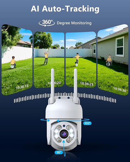 OOSSXX PT Outdoor Wireless Security Camera Wi-Fi Camera for Home Video Surveillance Indoor