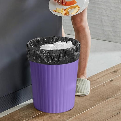 Small Platic 2 Gallon Trash Can - Compact Wastebin for Bathroom, Kitchen, Office, Home Use - Purple