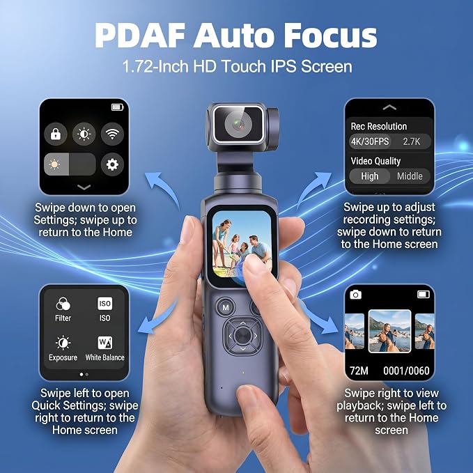4K Vlogging Camera with AI Face Tracking, 330° Rotating Lens & WiFi