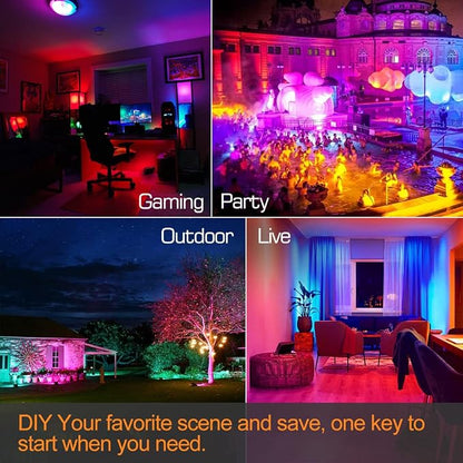LED Flood Light Outdoor 80W, 800W Equivalent Smart RGB Landscape Lighting | APP Control -DIY Scenes -Timing - Warm White 2700K -Color Changing Uplight, 8000LM IP66, US Plug, Stage Uplight MELPO(4 Pack)