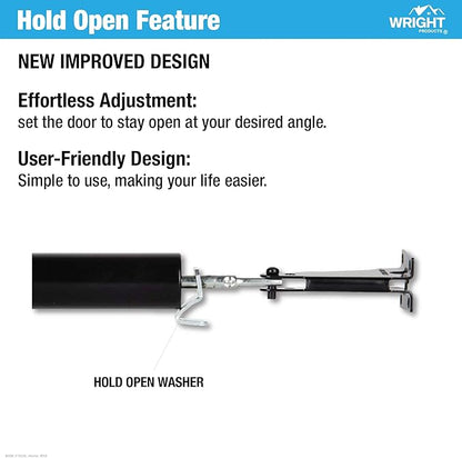 Wright Products Standard Duty Pneumatic Screen & Storm Door Closer – Adjustable Closing Speed, Quiet Operation, Easy Installation (Modern, Black)