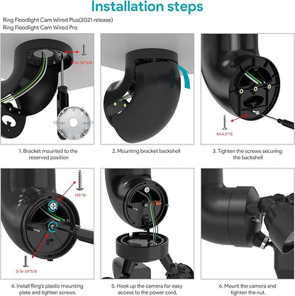 Eave Mount for Ring Floodlight Cam Wired Pro/Plus,Ring Floodlight Cam Pro (2nd Gen), Blink Wired FloodLight Camera &Wyze Flood Light Camera V2/Pro and Roku Floodlight Cam
