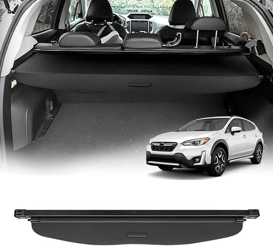 Powerty Retractable Cargo Cover for 2018-2023 Subaru Crosstrek/Impreza - Canvas Texture Trunk Cover Privacy Screen Rear Security Shade for Crosstrek Accessories (Not for Plug-in and Hybrid Models)