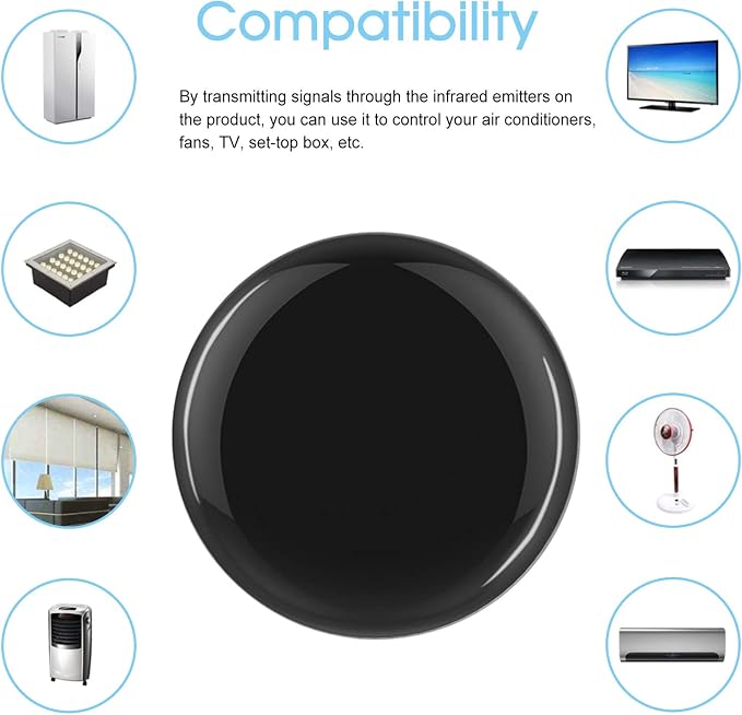 WiFi-IR Remote Controller Hub, Smart WiFi IR Remote Control Module, Tuya APP Smart Voice Control Compatible with Alexa and Google Home