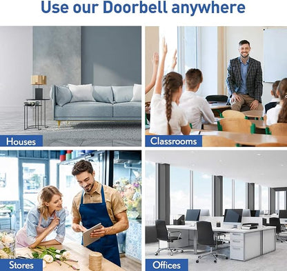 SECRUI Doorbell, Wireless Doorbell Kits for Home Classroom Front/Back Door