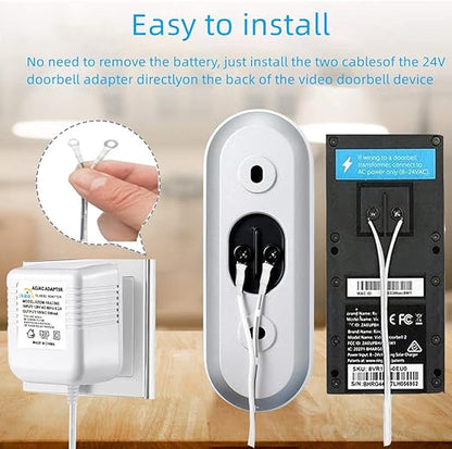 Video doorbell Special Power Transformer, 18V500MA Ring doorbell Power Adapter, Compatible with Ring, Nest, Eufy, Wyze, Arlo Wireless Video doorbell (with 315in Cable White)