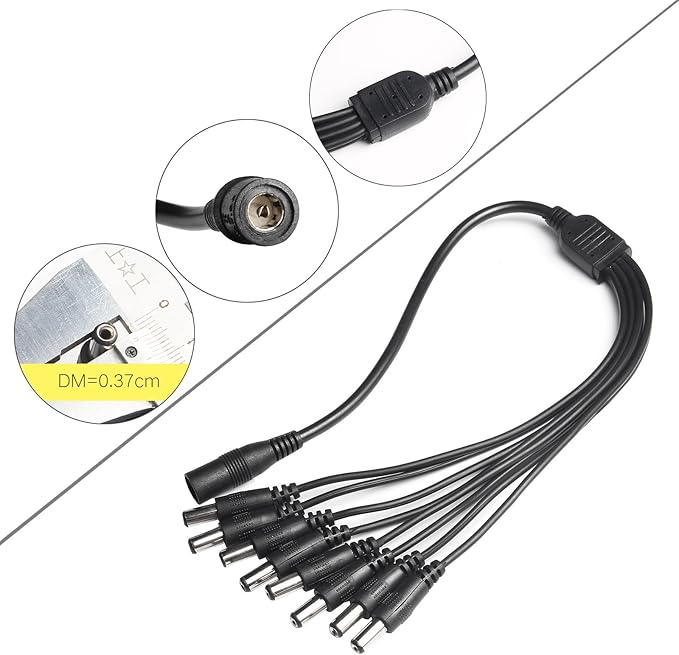 Fancy Buying Security Camera Power Adapter 12V 5A 100V-240V AC to DC 8-Way Power Splitter Cable FCC Certified LED Power Transformers-Fits Analog/AHD DVR/Camera, RGB LED Strip Lights