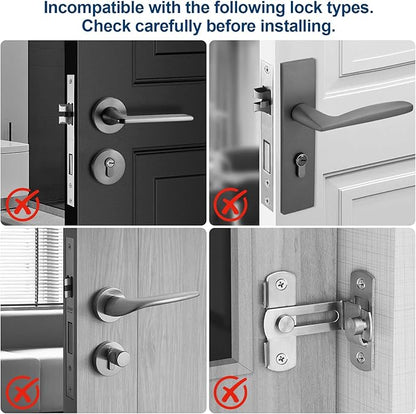 FITNATE Smart Fingerprint Door Lock, Keyless Entry Door Lever with APP, IC Card, Code, Key & Biometric Unlock for Bedroom, Home, Hotel, Office, Apartment, Matte Black
