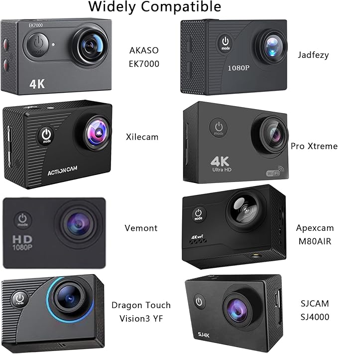 Action Camera Waterproof Case Compatible with AKASO EK7000/Xilecam X2R/Jadfezy/TIMNUT/Pro Xtreme/Dragon Touch Vision 3 YF/Cecosy, Action Camera Underwater Diving Shell