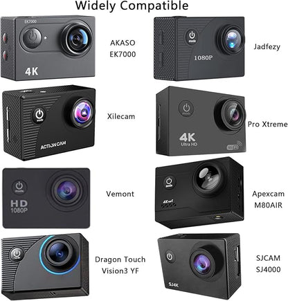 Action Camera Waterproof Case Compatible with AKASO EK7000/Xilecam X2R/Jadfezy/TIMNUT/Pro Xtreme/Dragon Touch Vision 3 YF/Cecosy, Action Camera Underwater Diving Shell