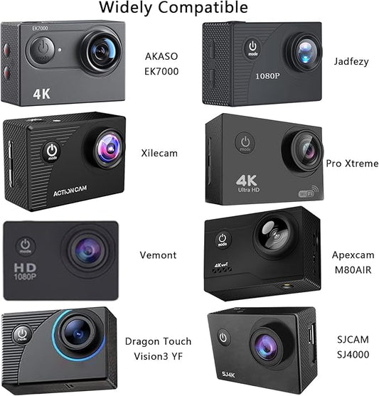 Action Camera Waterproof Case Compatible with AKASO EK7000/Xilecam X2R/Jadfezy/TIMNUT/Pro Xtreme/Dragon Touch Vision 3 YF/Cecosy, Action Camera Underwater Diving Shell