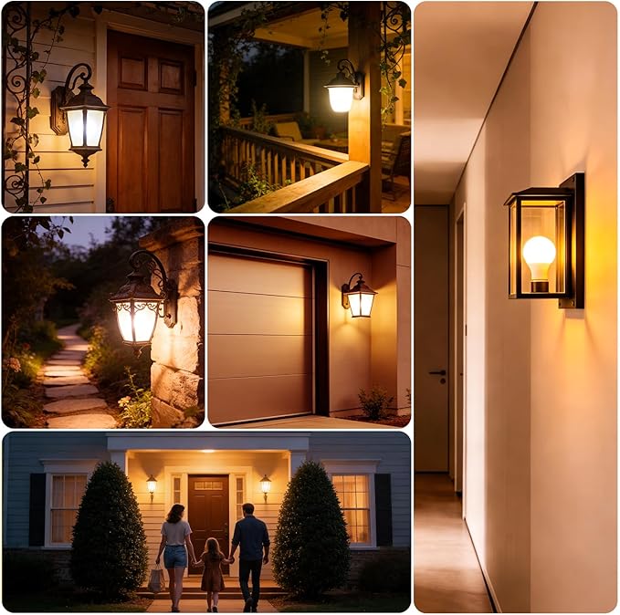 DAYBETTER 4 Pack A19 Dusk to Dawn Light Bulbs Outdoor, 60W Equivalent, Energy Efficient 9W, Light Sensor LED Light Bulb, Automatic on/Off Photocell Bulb for Porch Lighting, Soft White 2700K,E26 Base