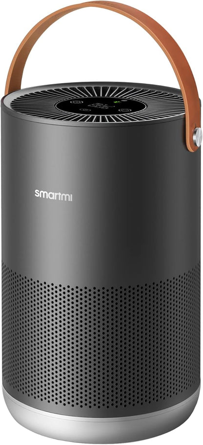 smartmi Air Purifiers for Home, Works with HomeKit Alexa, Smart Air Purifier with Handle, Auto Mode, 19db, 0.08 µm Particles Captured, P1 Dark Grey