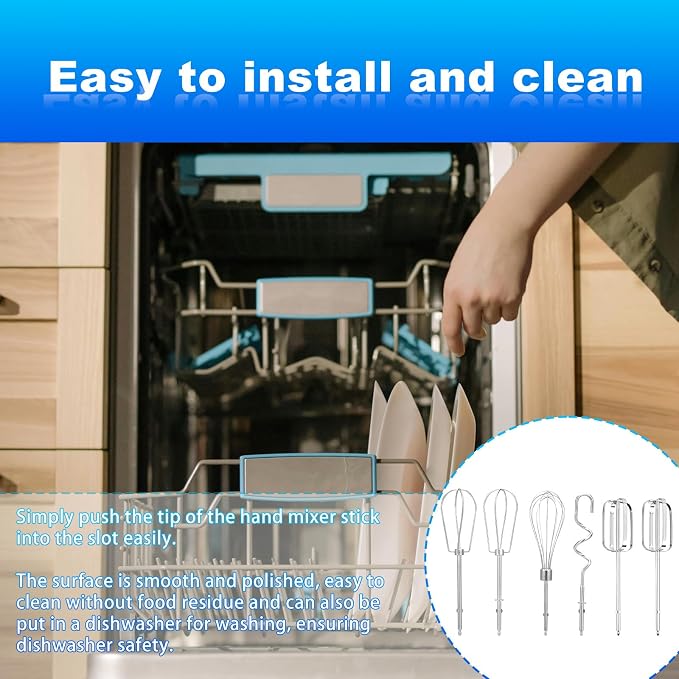 6pcs Hand Mixer Beaters Attachment for MX600B MX3200B MX600R MX1500W MX610B | Stainless Steel Hand Mixer Beaters Attachments Whisk Replacement for MX Series Electric Hand Mixers for Cooking and Baking