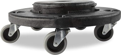 Rubbermaid Commercial Products Brute Twist on/Off Round Dolly, Black, Use with BRUTE Trash Can, Pack of 2