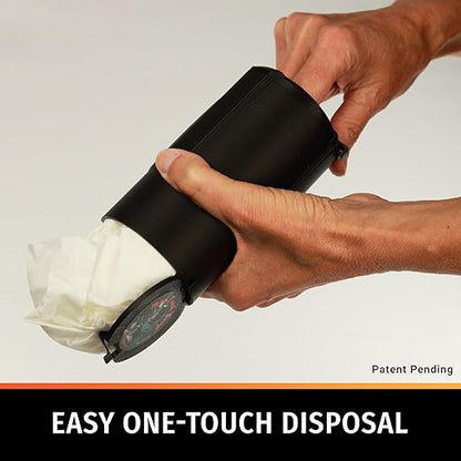 Trash Trapper Car Trash Can Cup Holder | Mini Car Trash Can | Fits in Most Doors | 5.1" x 2.9" | Traps More & Empties Less, Patent-Pending Compaction, Holds Weeks of Small Garbage, Black