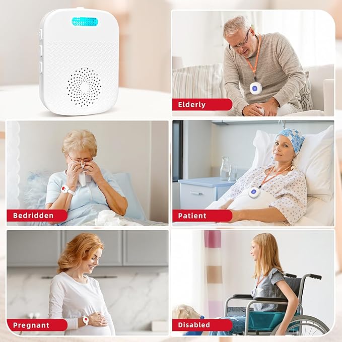 CallToU Caregiver Pager Wireless Call Button for Elderly/Senior,2026 New Version Pager with Vibration & Rechargeable,Nurse Alert System for Home Care Seniors