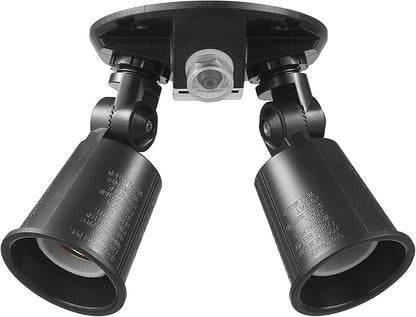 GLOBE Electric 240 W Twin Head Black Hardwired Automatic Dusk to Dawn Security Flood Light, Spotlight, Outdoor, Outside House Lights, 17000083 (Pack of 6)