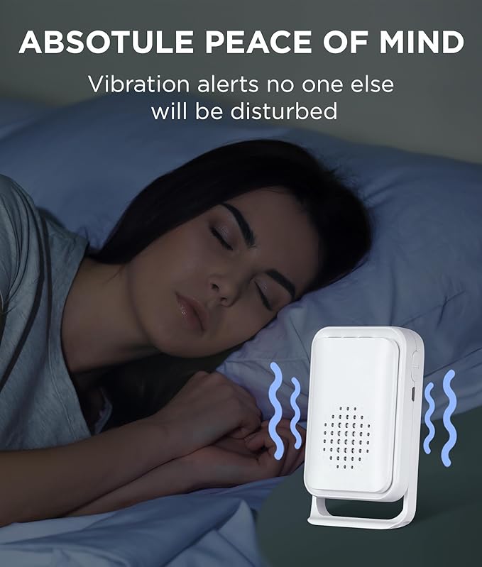 Newly Upgraded 2026 Bed Alarm for Elderly Dementia Patients - Wireless Bed Alarm & Caregiver Pager with Fall Detection (1 Sensor + 1 Receiver + 1 Pager)