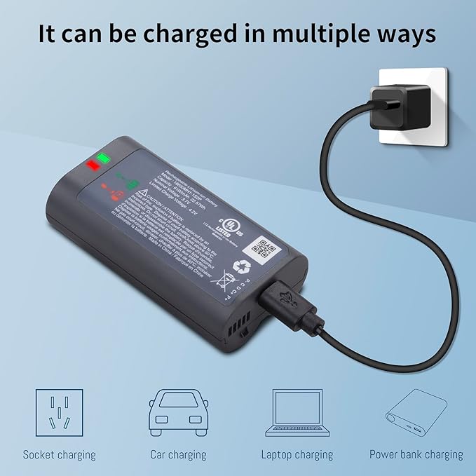Lithium-ion Replacement Battery(3.7V 6100mAh/22.57Wh) fit for myQ Smart Garage Video Keypad Alarm System,Rechargeable Battery Compatible with MYQ 18650MH1-1S2P with Micro-USB Charging Cable