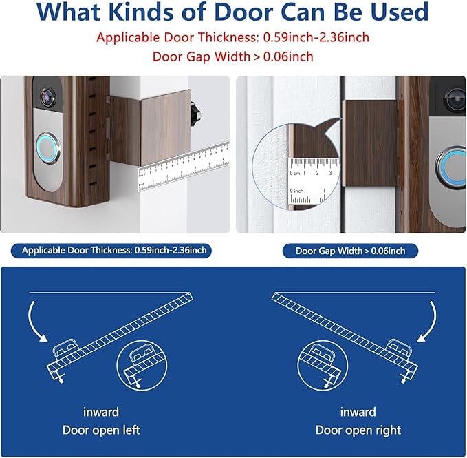 KIMILAR Anti-Theft Video Doorbell Mount Compatible with Most Wireless Video Doorbell, Adjustable Mounting Bracket Accessories for Houses, Apartments, Businesses