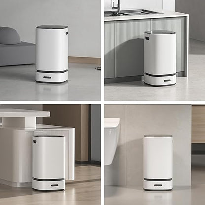 ELPHECO Self-Bagging Automatic Trash Can Stainless Steel 4 Gallon Sensor Trash Bin, Self-Sealing Dustbin, 15 Liter Garbage Can, Large Touchless Metal Trash Can for Home, Hotel, Office, Silver
