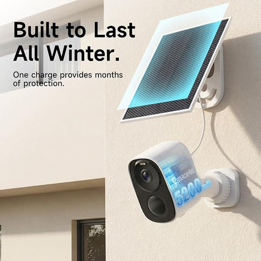 VSTARCAM 2K Solar Security Camera Wireless Outdoor, Free Cloud Storage, WiFi 6 2.4/5G Dual Band, Battery Powered Solar Camera for Home Security with Color Night Vision, Siren, IP66, Two-Way Audio