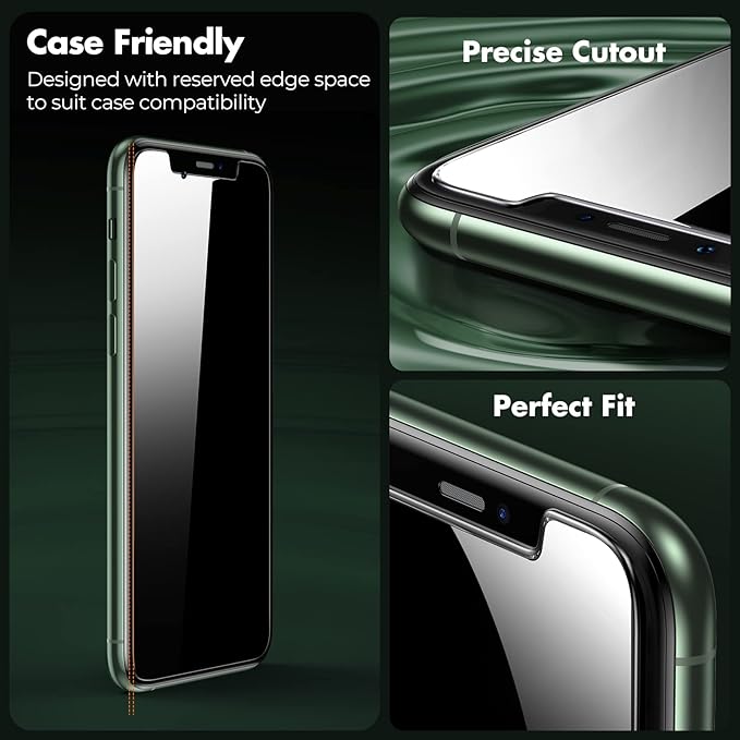 UNBREAKcable 2 Pack Privacy Screen Protector for iPhone 11 Pro Max/Xs Max, Shatterproof Tempered Glass [True 28°Anti Spy] [9H Hardness] [Easy Installation] Protector for Apple 6.5"