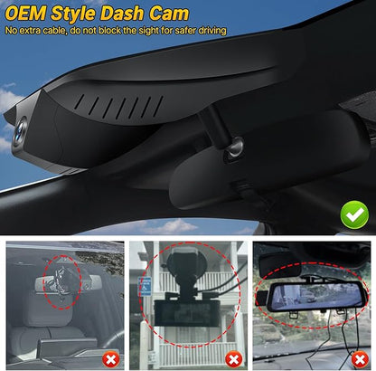 Front 4K + Rear 1080P Dash Cam for Toyota Corolla Gen12 E210 2023 2024 2025 2026 Sedan Hybrid Hatchback, OEM Look, WiFi & APP, Loop Recording, G-Sensor, Parking Monitor, Easy to Set, 128GB Card