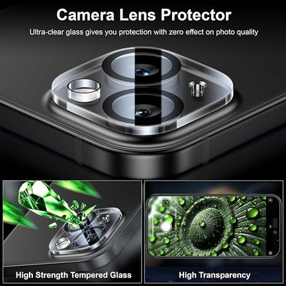 Esanik [2+2 Pack for iPhone 13 Privacy Screen Protector – Anti-Spy Tempered Glass & Camera Lens Cover, Military-Grade 9H Hardness, Anti-Scratch, Flawless Fit Tray