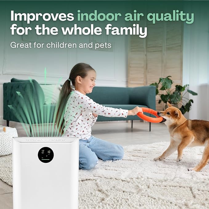Air Purifier for Large Room - Up to 2775 ft² - Smart WiFi App - Ultra Quiet 24 dB - Air Purifiers for Home Pets - Removes Allergens, Smoke & Pet Odors - 99.97% Particle Filtration - Klarta Stor
