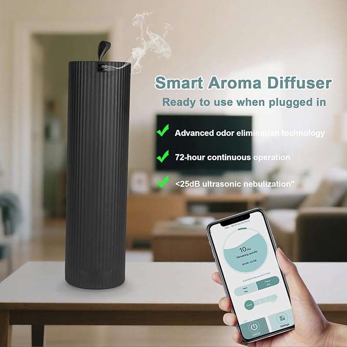 Scent Diffuser Starter Kit - Aroma Waterless Essential Oil Diffuser for Home, Air Diffuser for Large Room, 3200 Sq.Ft Coverage Scent Air Machine, Contains A 3.5 OZ Hotel Scent Essential Oil