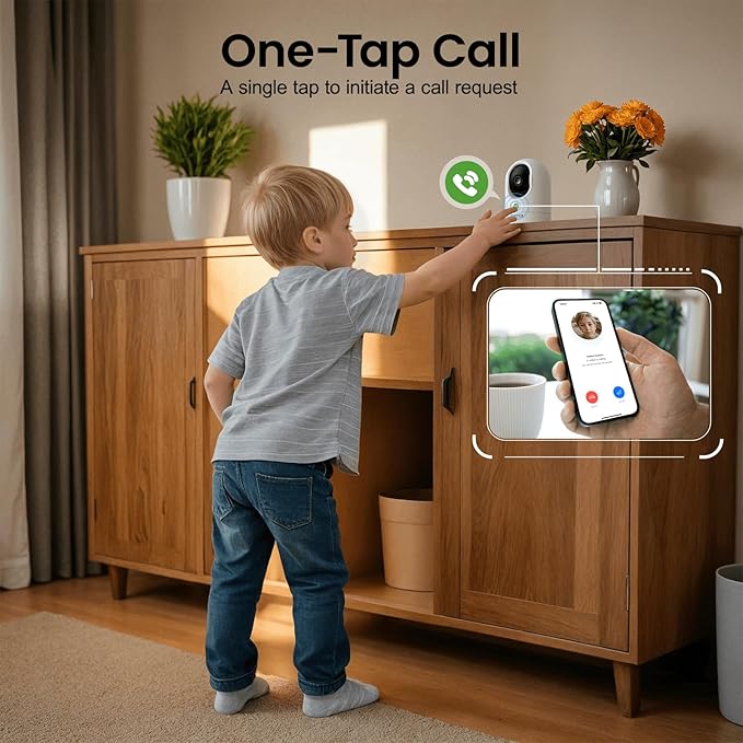 INFIYA 2K Indoor Camera-360° Pan/Tilt Baby/Elderly/Pet Camera with One-Tap Call & 24/7 Local Storage, Cameras for Home Security Works with Alexa/Google Home, K7-4 Pack (2.4GHz Wi-Fi Only)