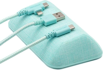 Smartish Magnetic Cord Holder, Bigger Cable Wrangler, Office Desk Organizer | Holds 8 Cords, 2 Cable Clips, Weighted Base, Charger Keeper, Phone Charging Cable Management, Nightstand Accessories, Green