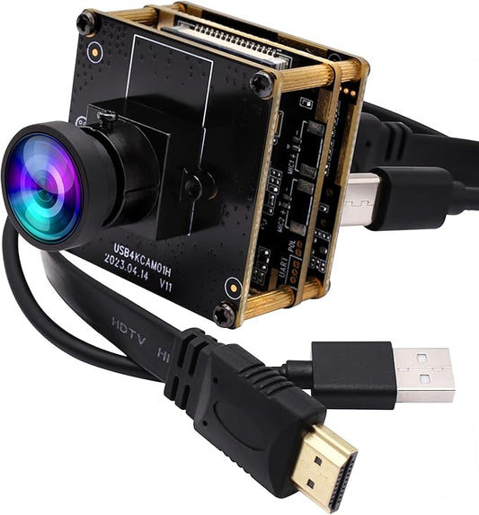 ELP 4K HDMI USB Camera - Wide Angle, 2X Digital Zoom, H.265, 8MP, UVC USB2.0 for Laptop & Monitor