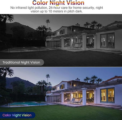 Light Bulb Security Camera, 5G&2.4GHz WiFi Light Bulb Camera Outdoor, 2-in-1 LED Lightbulb Camera for Home Security, Two-Way Talk,Color Night Vision, E27 Light Socket Compatible(2Pack)