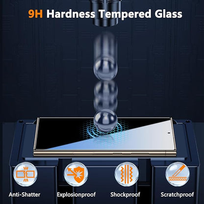 Asstar 2 Pack for Samsung Galaxy S24 Ultra Privacy Screen Protector, [28°Anti-spy] 9H Tempered Glass Film [Support Fingerprint Unlock] [Auto Dust-Elimination Installation] Bubble Free, Case Friendly