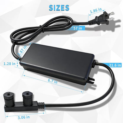 24V 100W Power Adapter for Philips Hue Bridge Outdoor Lighting | IP67 Waterproof Double Connector Power Supply Compatible with Philips Hue Lily Spot, Lily XL, Calla Pathway, Impress Lights