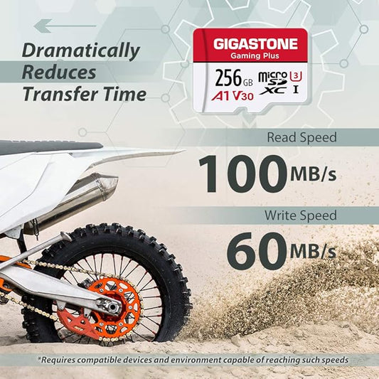 【for Switch 1 Only】 GIGASTONE 256GB Micro SD Card, Gaming Plus, Nintendo-Switch 1 Compatible, 4K UHD Video Recording (MSD-GamingPlus-256GB-1PK)