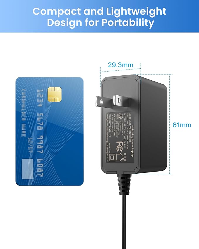 ZOSI DC 12V 2A US CCTV Power Supply Adapter for Home Security Camera Surveillance System