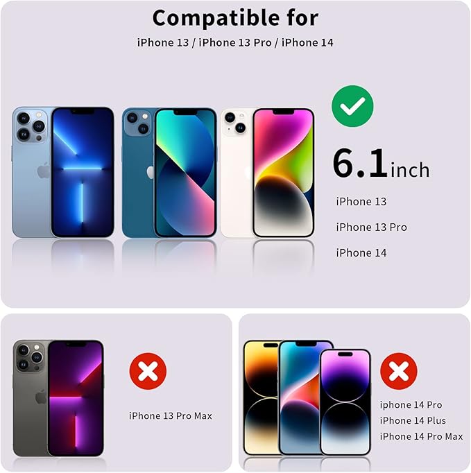 Fotbor for iPhone 16e/14/13/ 13 Pro Privacy Screen Protector, 2 Pack Privacy Screen, Anti Spy Tempered Glass Film with Easy to Install Kit, Accessories 6.1 Inch