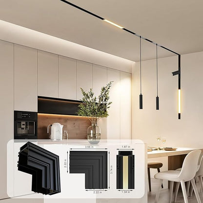 SCON Vertical Corner Joint, Wall Corner for Magnetic Track Lighting, Easy Install 24V Aluminum Connector, Tool-Free, Compatible Recessed Magnetic Track Lighting System