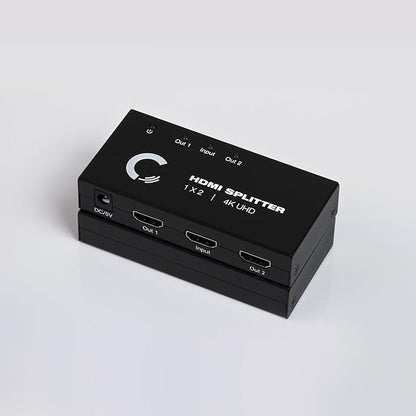 | 1x2 HDMI Splitter | Ultra HD 4K/2K | 1 Input - 2 outputs | Full HD/3D | 1080P | HDMI 1.4 | HDTV | PS4 / PS3 | XboxOne / 360 | DVD | Blu-ray | DTS Digital | Digital Audio