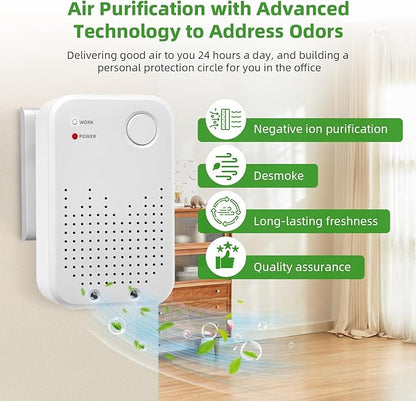 Plug-in Air Ionizers,2 Pack Cat Litter Odor Filterless,Quiet Portable Plug In Air Purifiers for Bedroom,Kitchen, Bathroom, Office,Air Freshener for Pet Odor