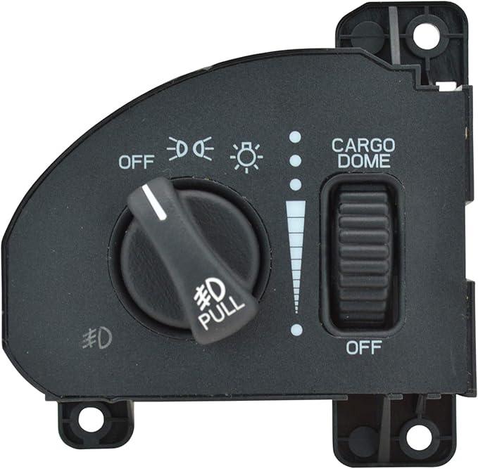 TRQ Headlight Switch with Cargo Light and Fog Lights Compatible with 1999-2001 Ram 1500/2500/3500 1999-2000 Dodge Dakota