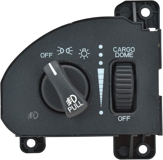 TRQ Headlight Switch with Cargo Light and Fog Lights Compatible with 1999-2001 Ram 1500/2500/3500 1999-2000 Dodge Dakota
