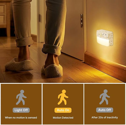 Guankai 16 Pack Motion Sensor Stair Light for Indoor, Battery Operated Closet Lights, Wireless Stick on Anywhere Hallway Lamp, Portable Led Night Lamps for Bedroom Under Cabinet Kitchen,Terrazzo White