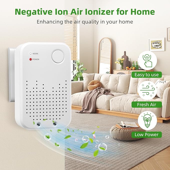 Plug-in Air Ionizers,2 Pack Cat Litter Odor Filterless,Quiet Portable Plug In Air Purifiers for Bedroom,Kitchen, Bathroom, Office,Air Freshener for Pet Odor
