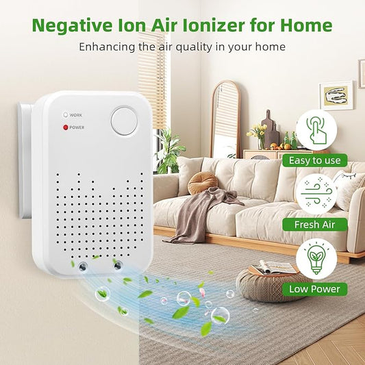 Plug-in Air Ionizers,2 Pack Cat Litter Odor Filterless,Quiet Portable Plug In Air Purifiers for Bedroom,Kitchen, Bathroom, Office,Air Freshener for Pet Odor